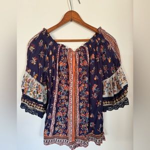 NWOT Angie Off the Shoulder Peasant Top